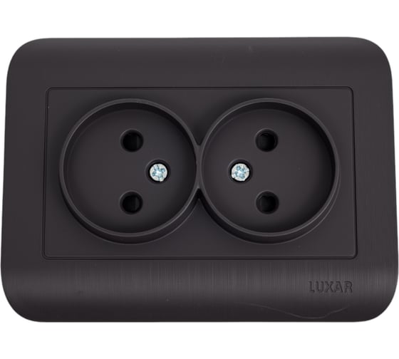 Изображение товара Розетка Luxar deco с/у двойная без з/к венге с рифленой рамкой, 250в 16а (10.035.02) 4606400421115