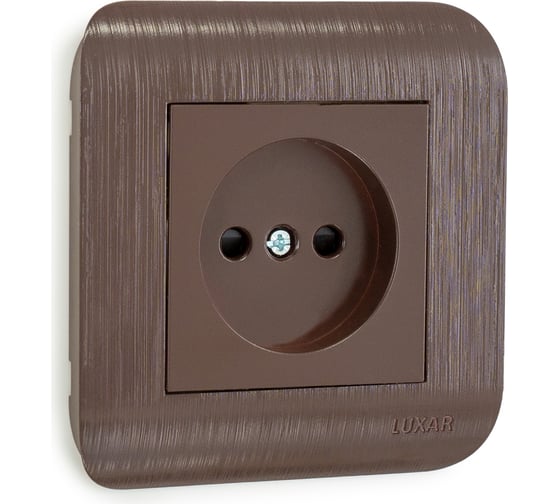 Изображение товара Розетка Luxar Deco с/у без з/к шоколад с рифленой рамкой, 250В 16А (10.020.06) 4606400430230