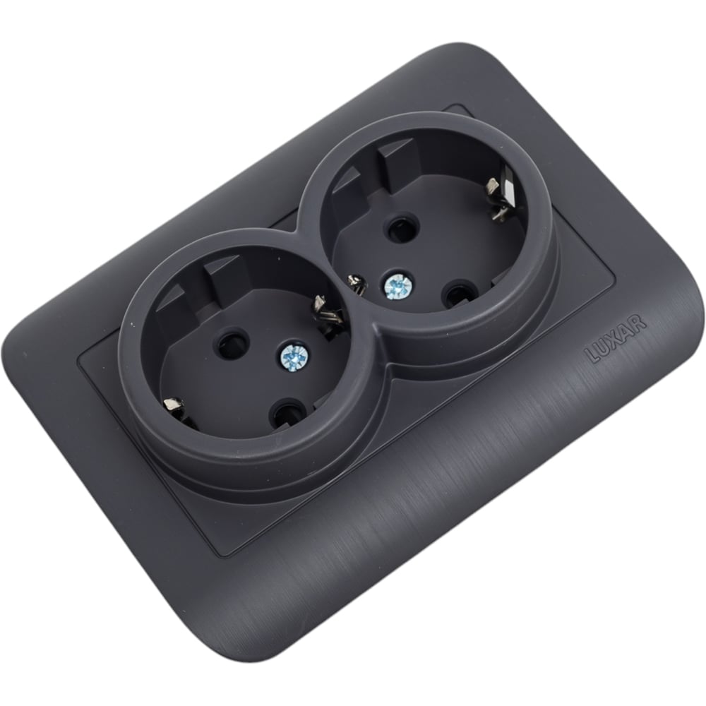 Изображение товара Розетка двойная с заземлением Luxar Deco венге 250В 16А IP20