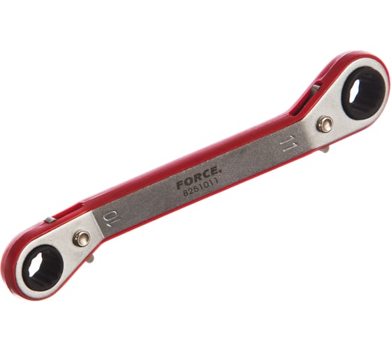 Изображение товара Накидной трещоточный ключ 10*11с изгибом 15 гр.12-ти гранный FORCE 8251011