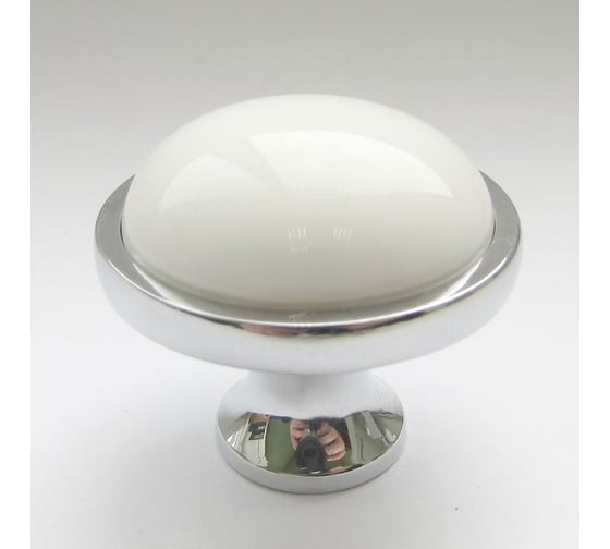 Изображение товара Ручка-кнопка Inred IN.01.5082.0.PC/BL хром/белая керамика 102353