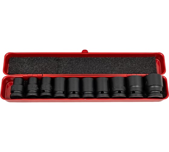 Изображение товара Набор 6 гранных ударных головок 1/2", 10 шт. FORCE 4109-18