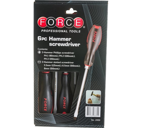 Изображение товара Набор ударных отверток FORCE 2069