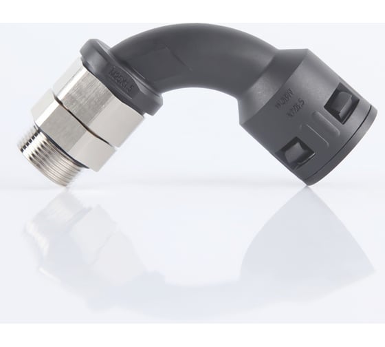 Изображение товара Муфта для гофрированных труб Weyer WQBWPT-M20G/AD21.2 - коннектор поворотный на 90 градусов, с металлической муфтой, нар. M20x1.5, WE6400100