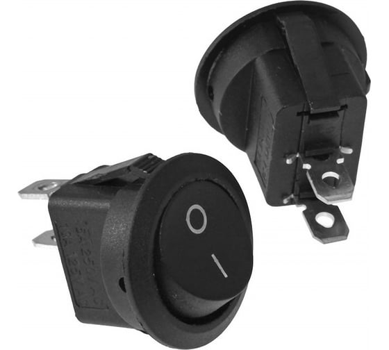 Изображение товара Клавишный переключатель Pro Legend круглый, черный, 2 контакта ON-OFF PL2400