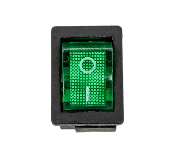 Изображение товара Клавишный переключатель Pro Legend 4 контакта ON-OFF, черный, зеленая клавиша, подсветка PL2411