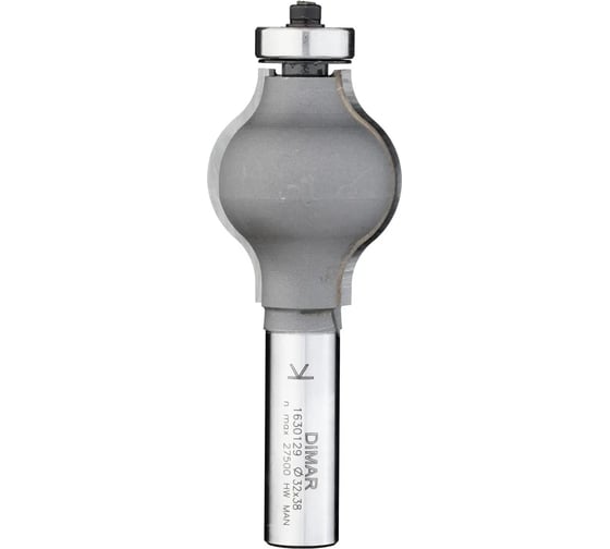 Изображение товара Фреза боковина поручня 1/2 диаметра, 32х38 мм, L87, подшипник, хвостовик 12 мм Dimar 1630129