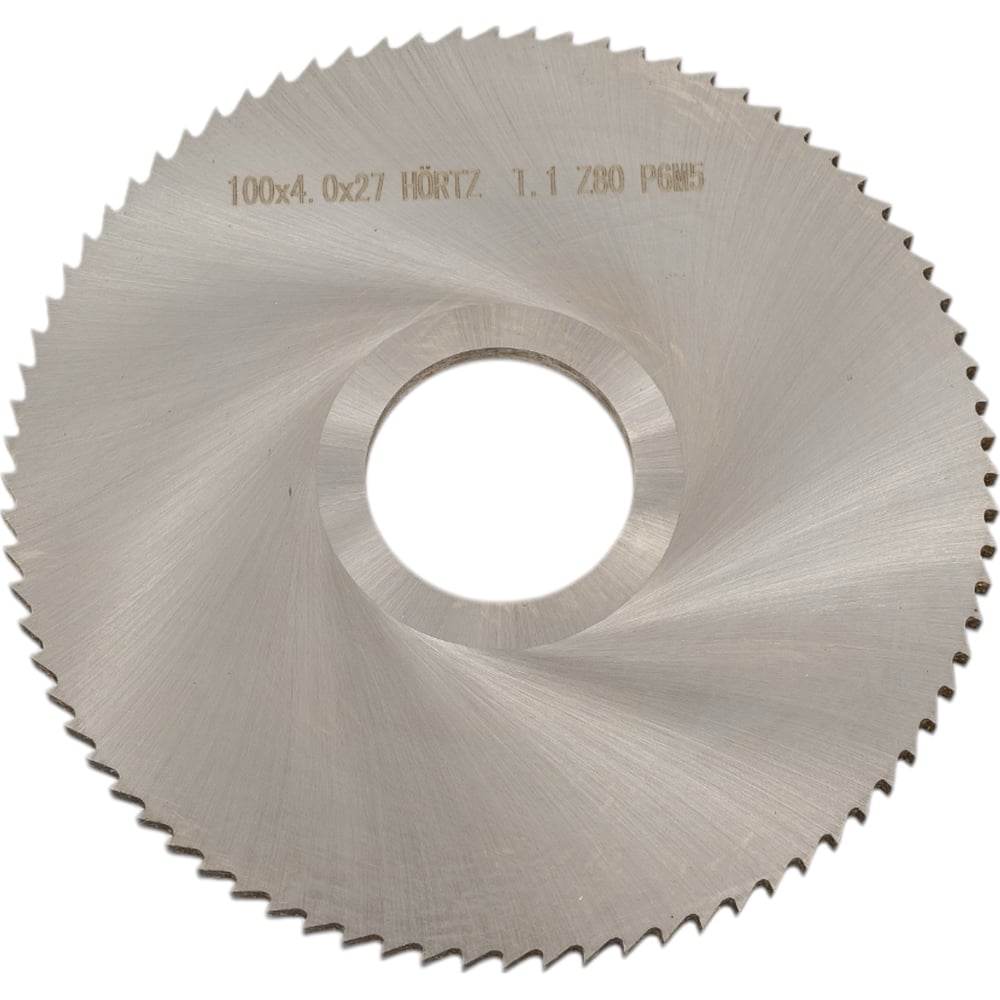 Изображение товара Фреза отрезная (100x4x27 мм; тип 1; z=80; Р6М5) HORTZ 205719