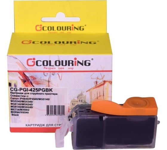 Изображение товара Струйный картридж PGI-425PGBK для Canon iP4840/iP4940/MG5140/MG5240/MG5340/MG6140 Colouring на водной основе Black 19 мл CG_PGI-425PGBK_BK