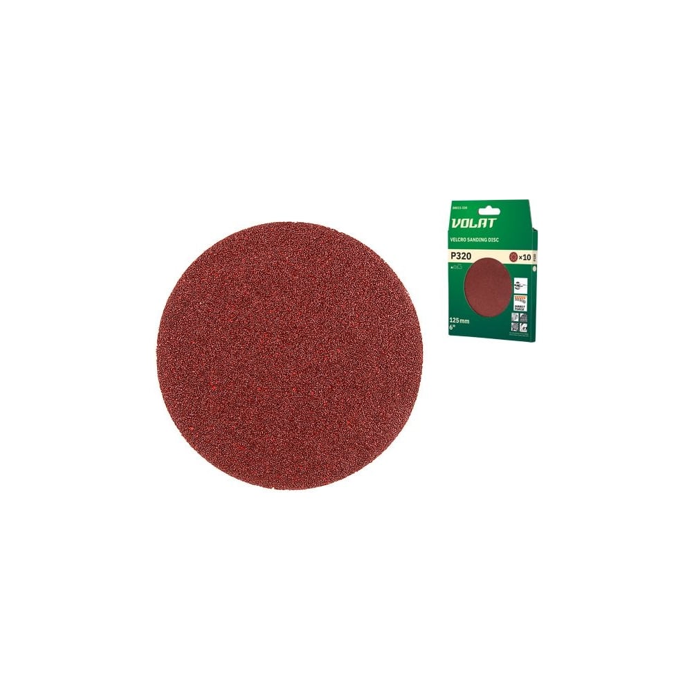 Изображение товара Шлифлист 125мм Р320 для дерева ВОЛАТ 10 штук