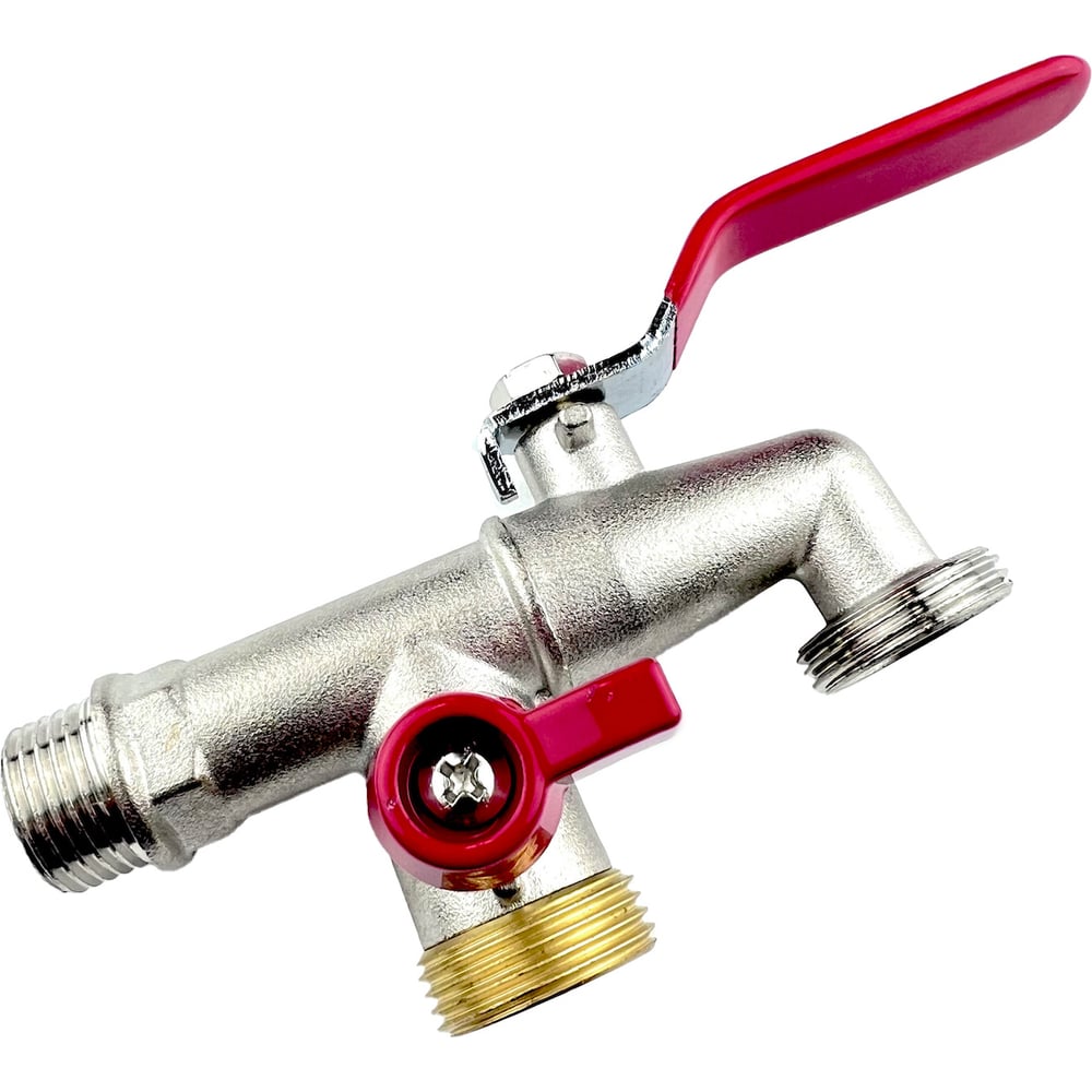 Изображение товара Шаровой садовый кран Профитт 1/2 с двумя выходами 3/4" для полива и сада