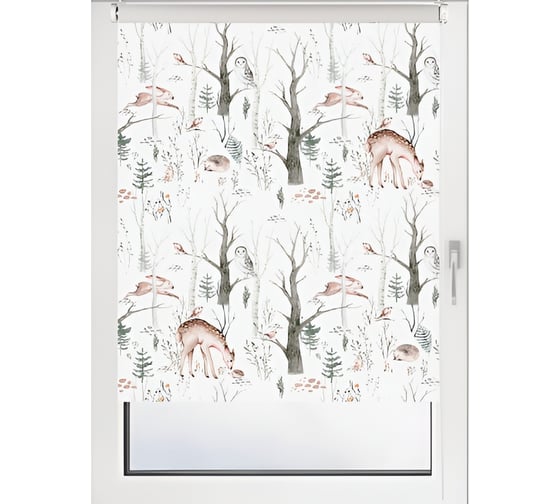 Изображение товара Рулонная штора PRAKTO PRINT Лесные друзья олени 95x160 см, день 9403217913