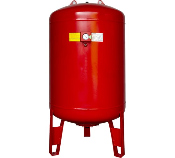 Изображение товара Вертикальный бак CRUWA 500л с ножками и манометром, 25 бар, присоед. 1 1/4", красный, замен. мембрана epdm CRW 500 VM 25RED