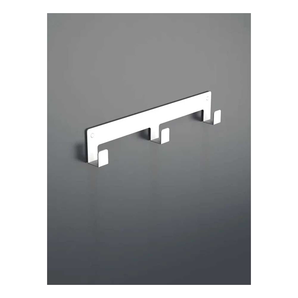 Изображение товара Вешалка на 3 крючка Граф Держалкин, металл, белая матовая, 300x55x20 мм