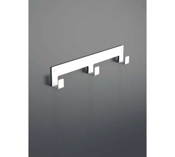 Изображение товара Вешалка на 3 крючка Граф Держалкин 300x55x20 мм белая GDV-3-б