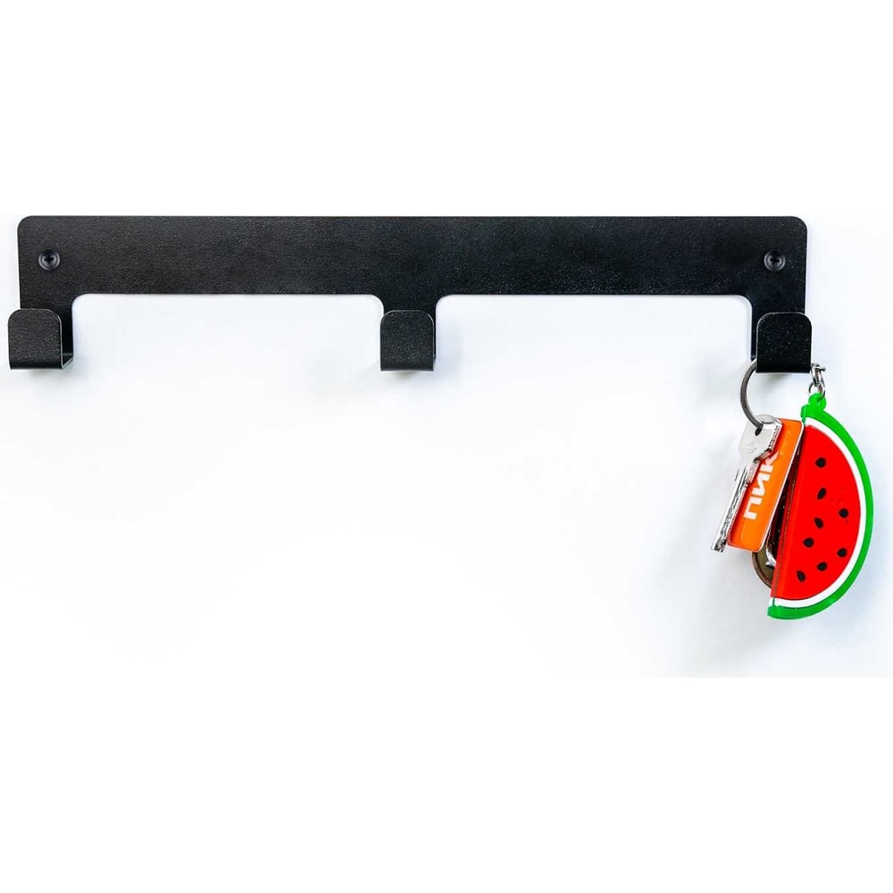 Изображение товара Вешалка на 3 крючка 300x55 мм черная Граф Держалкин GDV-3-ч