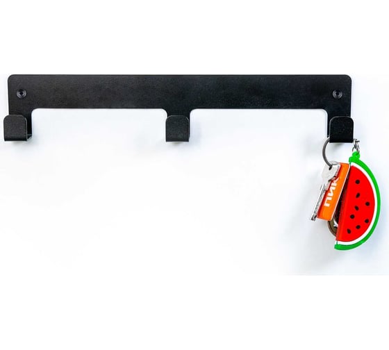 Изображение товара Вешалка на 3 крючка 300x55 мм черная Граф Держалкин GDV-3-ч