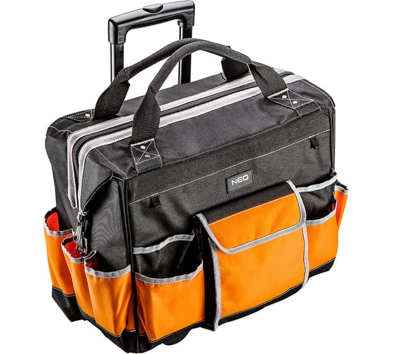 Изображение товара Сумка для инструмента с телескопической ручкой на колесах NEO Tools 17 карманов 84-302