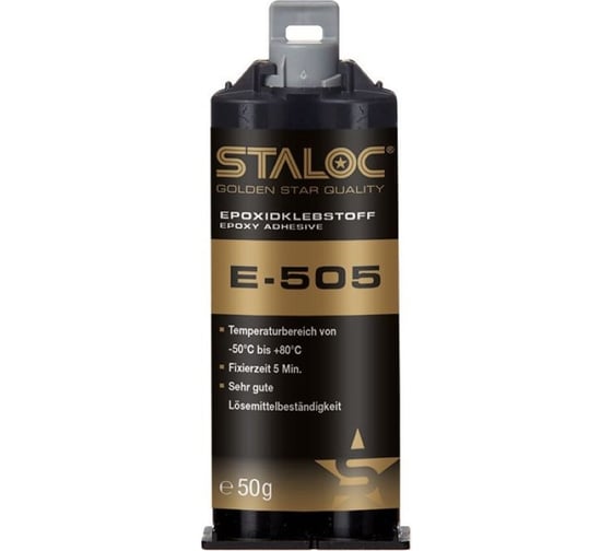 Изображение товара Эпоксидный структурный прозрачный 5-минутный клей STALOC 2К e-505, 50 мл 104408983