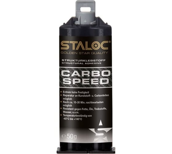 Изображение товара Полиуретановый клей для ремонта деталей из пластика и карбона STALOC 2К carbo speed, 50 мл 104409037