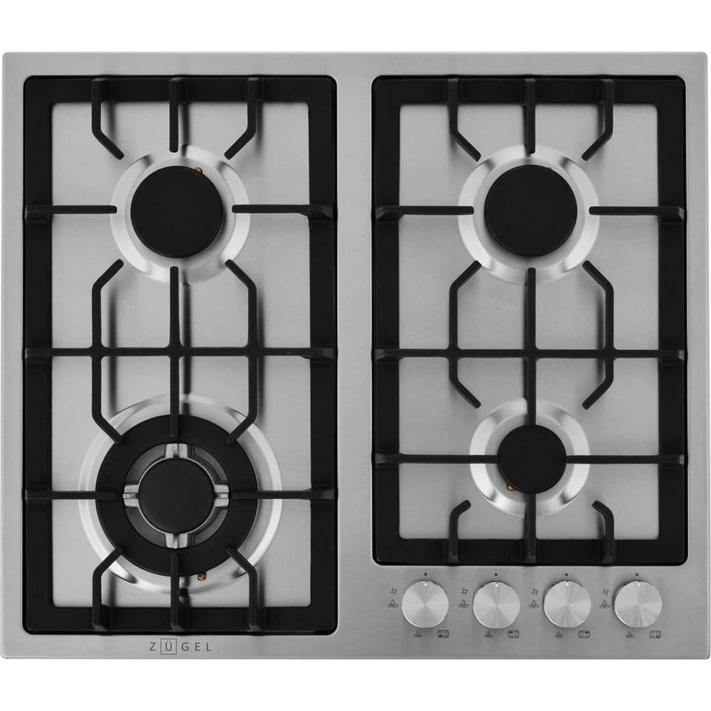 Изображение товара Газовая варочная поверхность ZUGEL ZGH601X нержавеющая сталь 4 конфорки