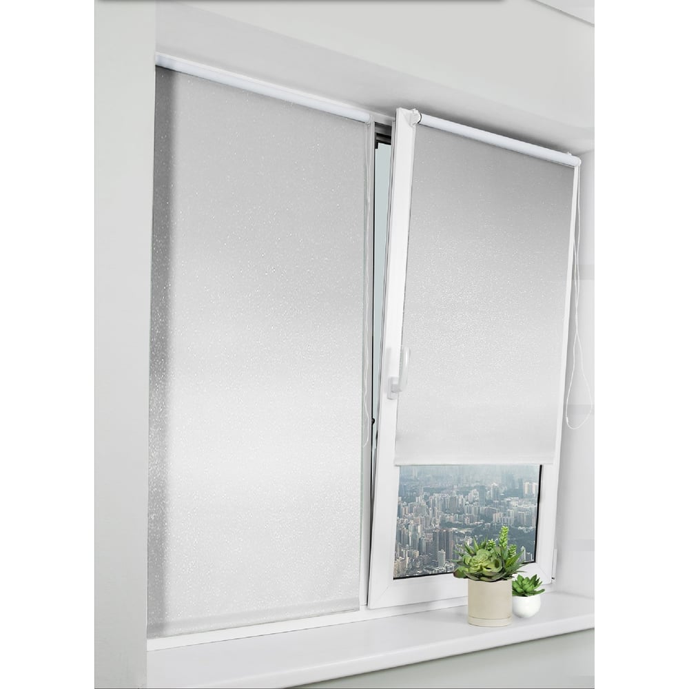 Изображение товара Рулонные шторы Эскар Старк белые 100x160 см монтаж без сверления