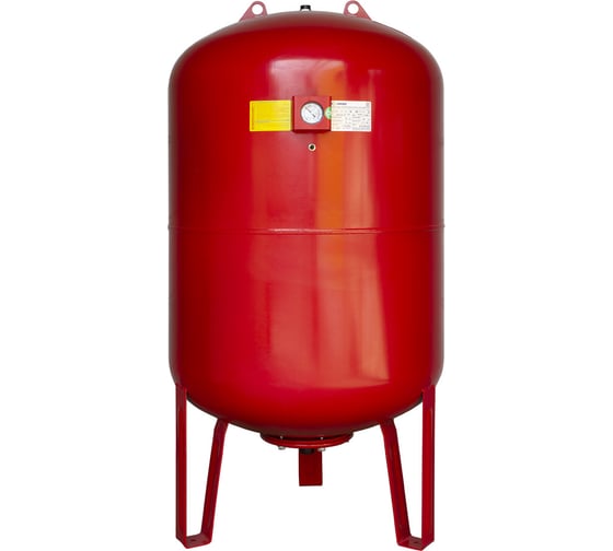Изображение товара Вертикальный бак CRUWA 400л с ножками и манометром, 16 бар, присоед. 1 1/4", красный, замен. мембрана epdm CRW 400VM 16RED