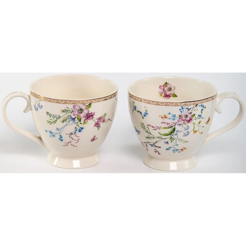 Изображение товара Набор кружек Balsford АВАНТА 2 шт фарфор цветы бежевый 400 мл