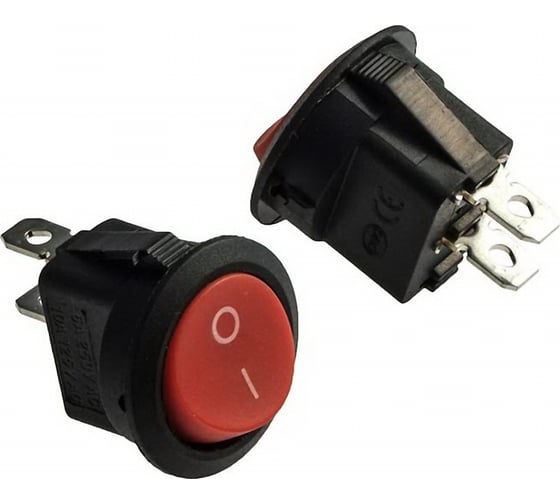 Изображение товара Клавишный переключатель Pro Legend круглый, красный, 2 контакта ON-OFF PL2401