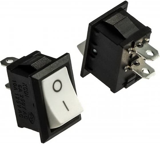 Изображение товара Клавишный переключатель Pro Legend ON-OFF, черный корпус, белая кнопка PL2405