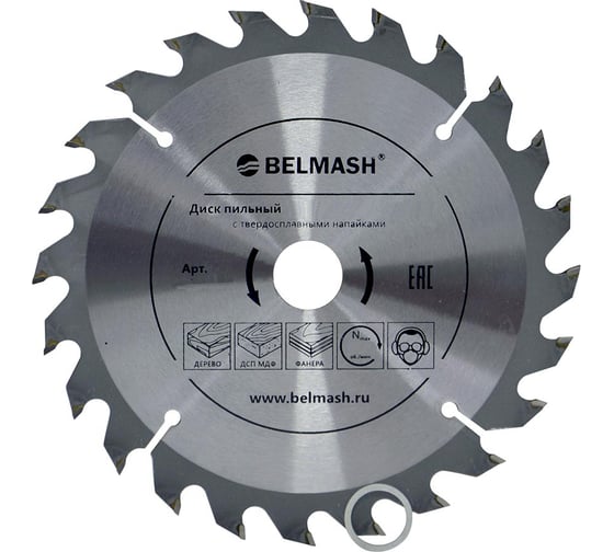 Изображение товара Диск пильный по дереву (190х30/25.4/22.2 мм; 24Т) Белмаш RD107A