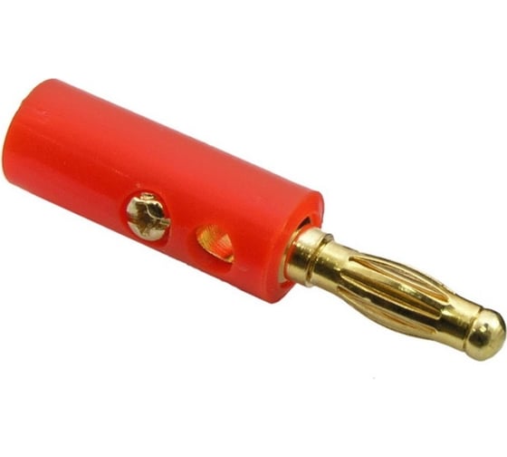 Изображение товара Штекер Banana Pro Legend GOLD красный, винтовое крепление, 4 мм PL2438