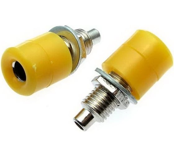 Изображение товара Гнездо Banana Pro Legend желтый, на панель под пайку PL2504