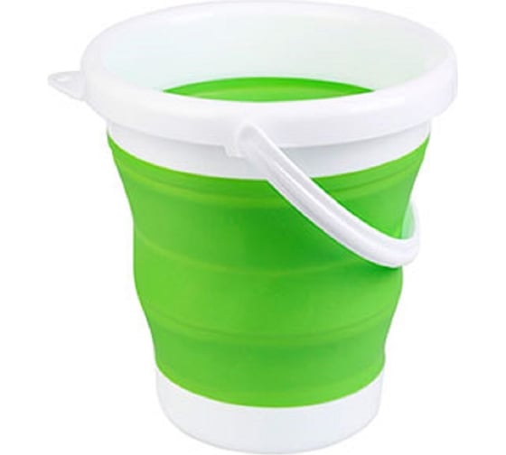 Изображение товара SСкладное ведро SanTrade SL силиконовое SM-PR052/GN (зеленое, 5 литров) 4425