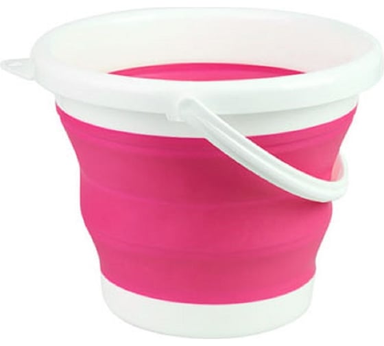 Изображение товара Складное ведро SanTrade SL силиконовое SM-PR102/PK (розовое, 10 литров) 4422