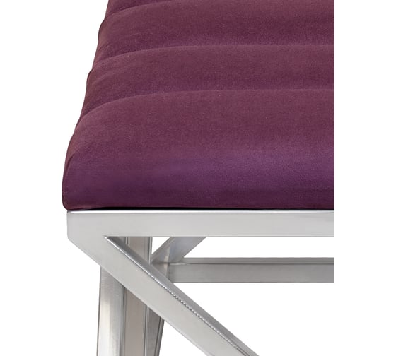 Изображение товара Банкетка GreenWeen ZUMA каркас нержавеющая сталь, сидение велюр цвет Marsala, Bulon, 1100x400x450 GW-ZUMA-NER-MARS-110-BL