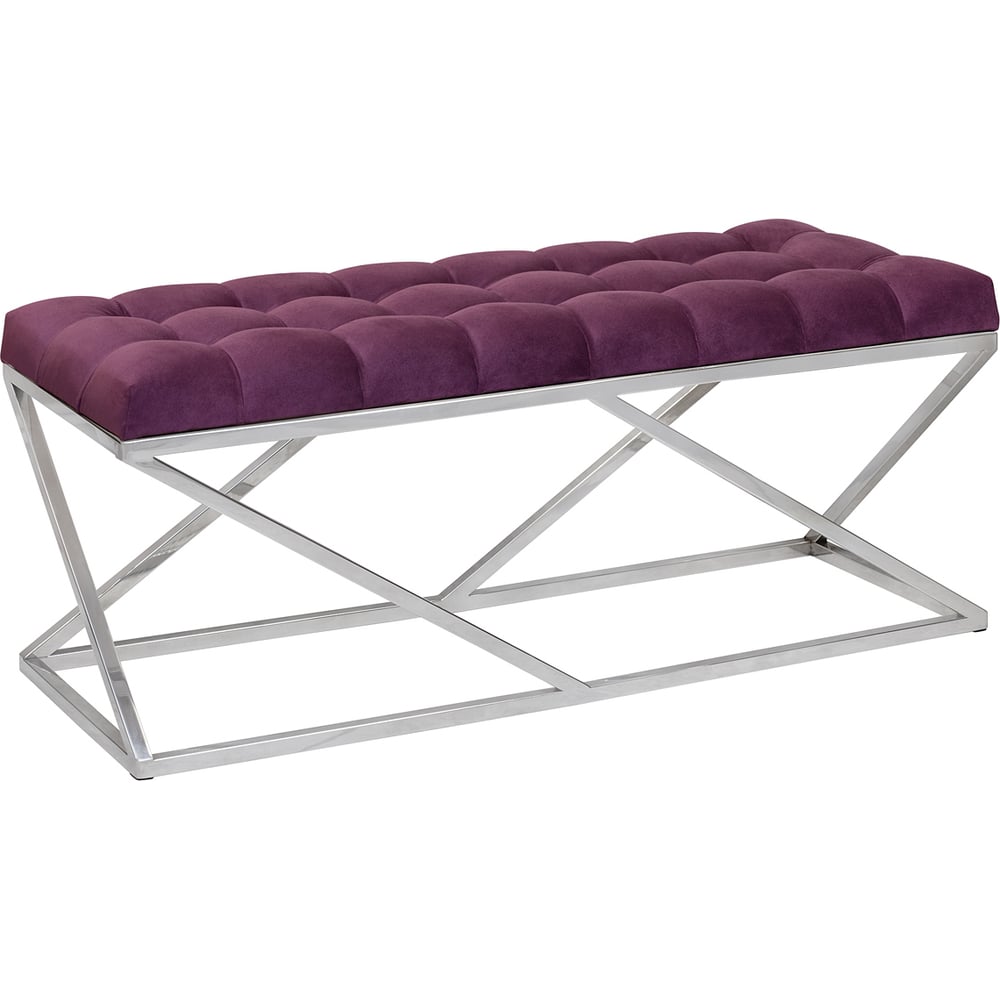 Изображение товара Банкетка GreenWeen ZUMA каркас нержавеющая сталь велюр Marsala стиль лофт размер 1100x400x450 мм