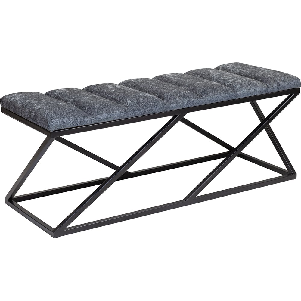 Изображение товара Банкетка GreenWeen ZUMA черный каркас шенилл Steel Grey 110x40 см
