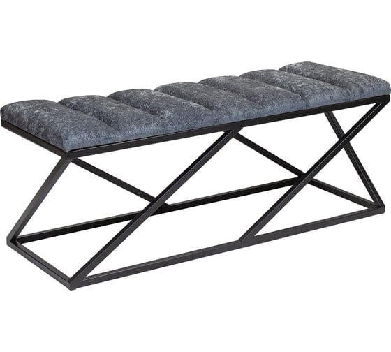 Изображение товара Банкетка GreenWeen ZUMA черный каркас, сидение шенилл цвет Steel Grey, Bulon, 1100x400x450 GW-ZUMA-SGREY-110B-BL