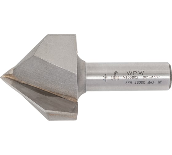 Изображение товара Фреза паз v 90 гр. 38.1 мм, 32 мм хвостовик 12 мм WPW V903802