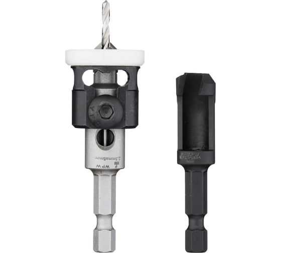 Изображение товара Комплект (зенковка + пробочник) 8 мм универсальное сверло 2.5 мм, хвостовик hex1/4 WPW PLP1254