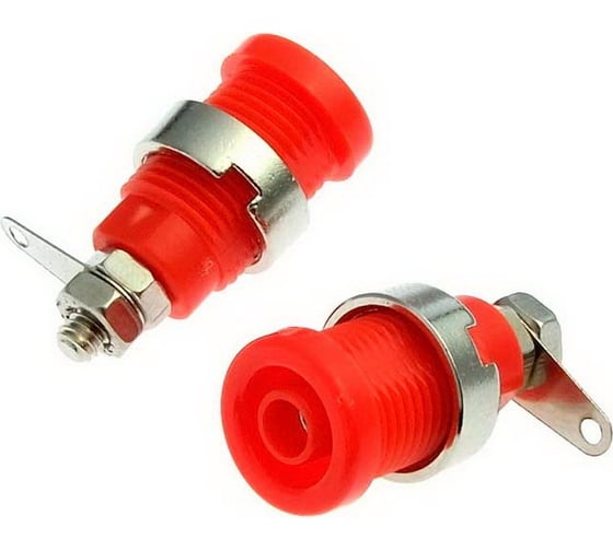 Изображение товара Гнездо Banana Pro Legend красный, на панель под пайку PL2498