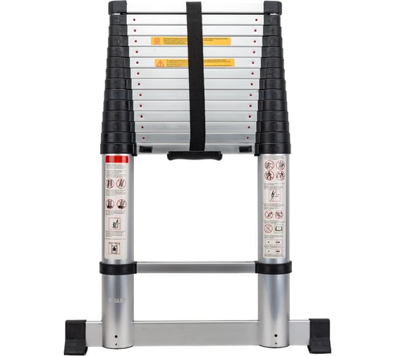 Изображение товара Лестница телескопическая алюминиевая, 4, 4м, 15 ступеней, Gigant LT-01 1x15