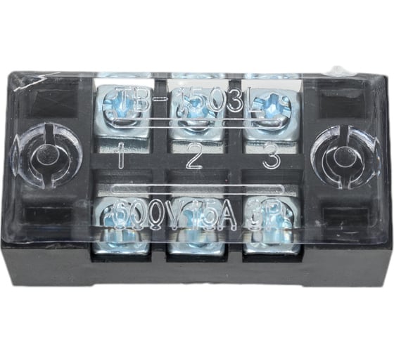 Изображение товара Клеммная винтовая колодка Pro Legend с крышкой, 6 контактов, М3, 15 А, 600 В, 14 AWG, 2 мм2 PL3831