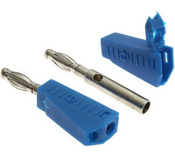 Изображение товара Составной штекер Banana Pro Legend 4мм, синий, под пайку PL2511