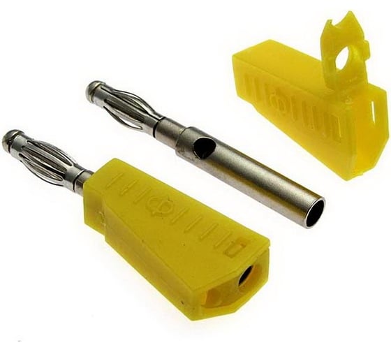 Изображение товара Составной штекер Banana Pro Legend 4мм, желтый, под пайку PL2513