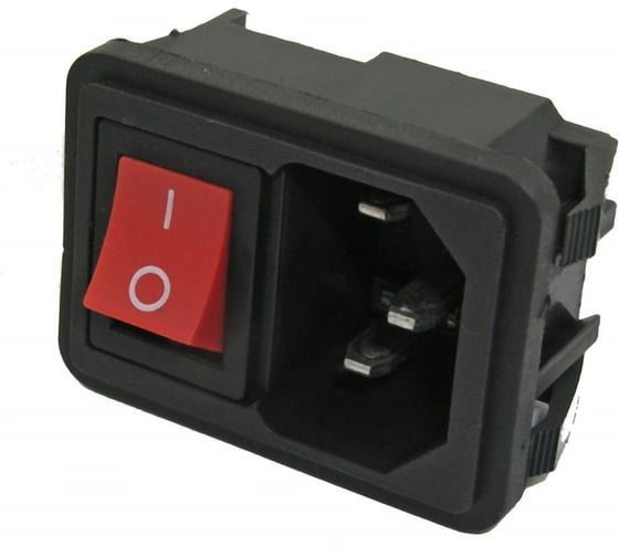 Изображение товара Разъем питания Pro Legend AC-002 красный, с выключателем PL2373