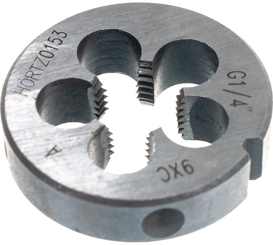 Изображение товара Трубная цилиндрическая плашка G 1/4 дюйма 9ХС HORTZ 204129