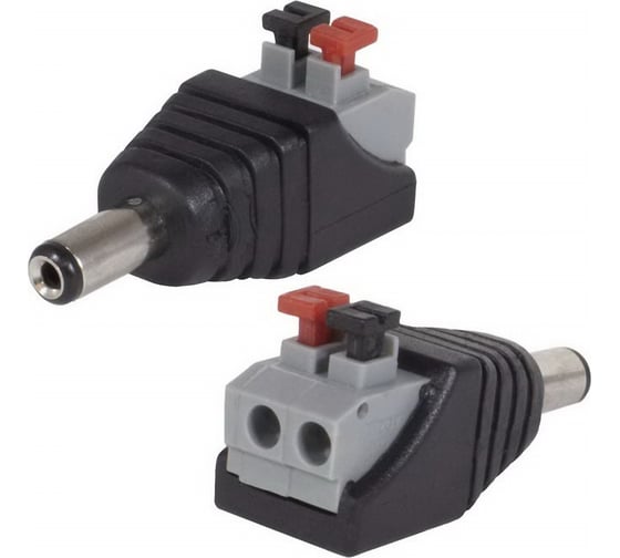 Изображение товара Разъем питания Pro Legend 5.5x2.1 штекер пластик на кабель, зажимы PL2389