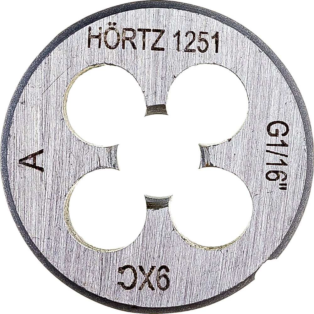 Плашка HORTZ трубная цилиндрическая плашка g 1 16 дюйма 9хс hortz 204127
